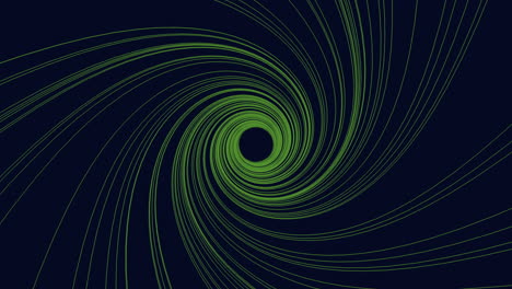 mesmerizing spiral with spinning green pattern surrounding a central black hole