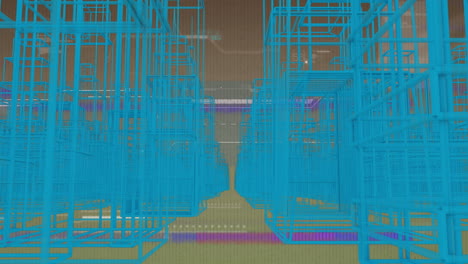 animación de la ciudad del metaverso moviéndose rápidamente sobre la pantalla con un error