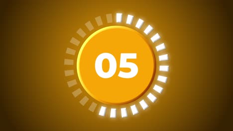 cuenta atrás reloj temporizador animación movimiento gráfico movimiento 10 segundos introducción efecto visual abstracto tecnología moderna fondo universal 4k naranja