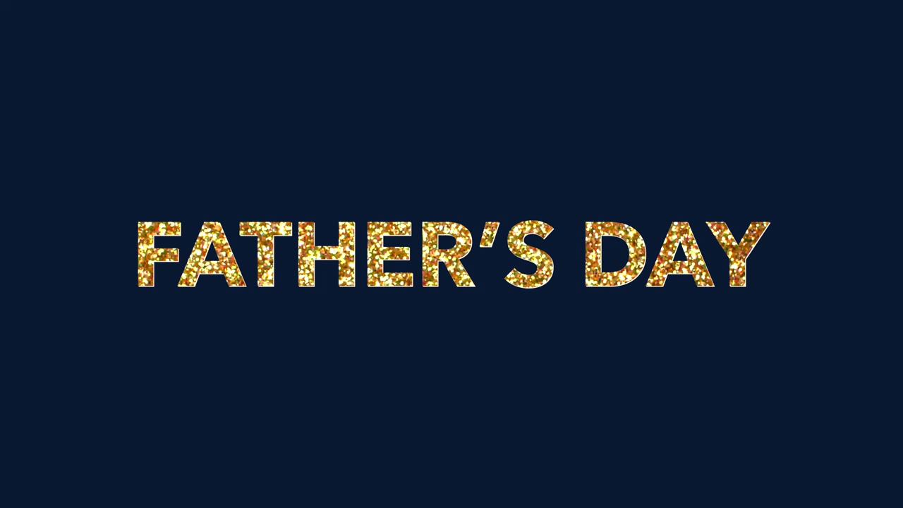Fathers Day with gold confetti on blue gradient