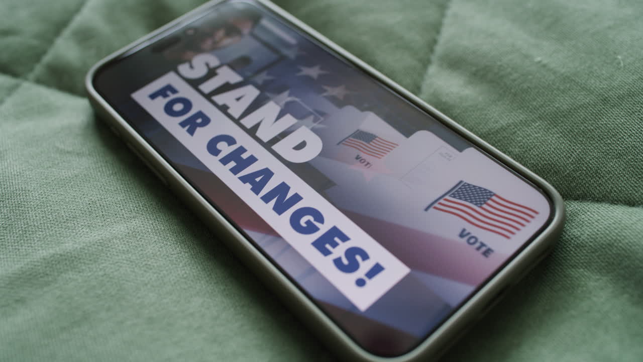 스마트폰에서 투표를 할 수 있는 동기 부여 이미지