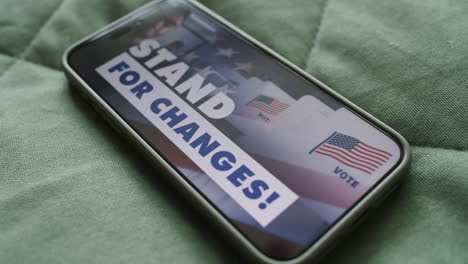 motivational image for voting on a smartphone