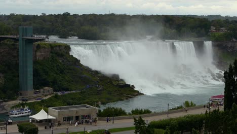 Panoramic-view-of-Niagara-falls.-Static-shot