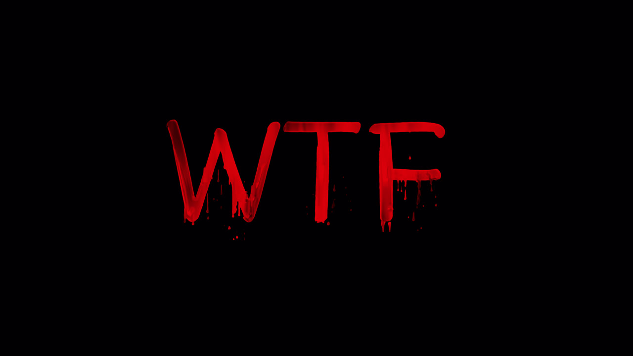 Red Dripping 'WTF' Text Animation on Black Background