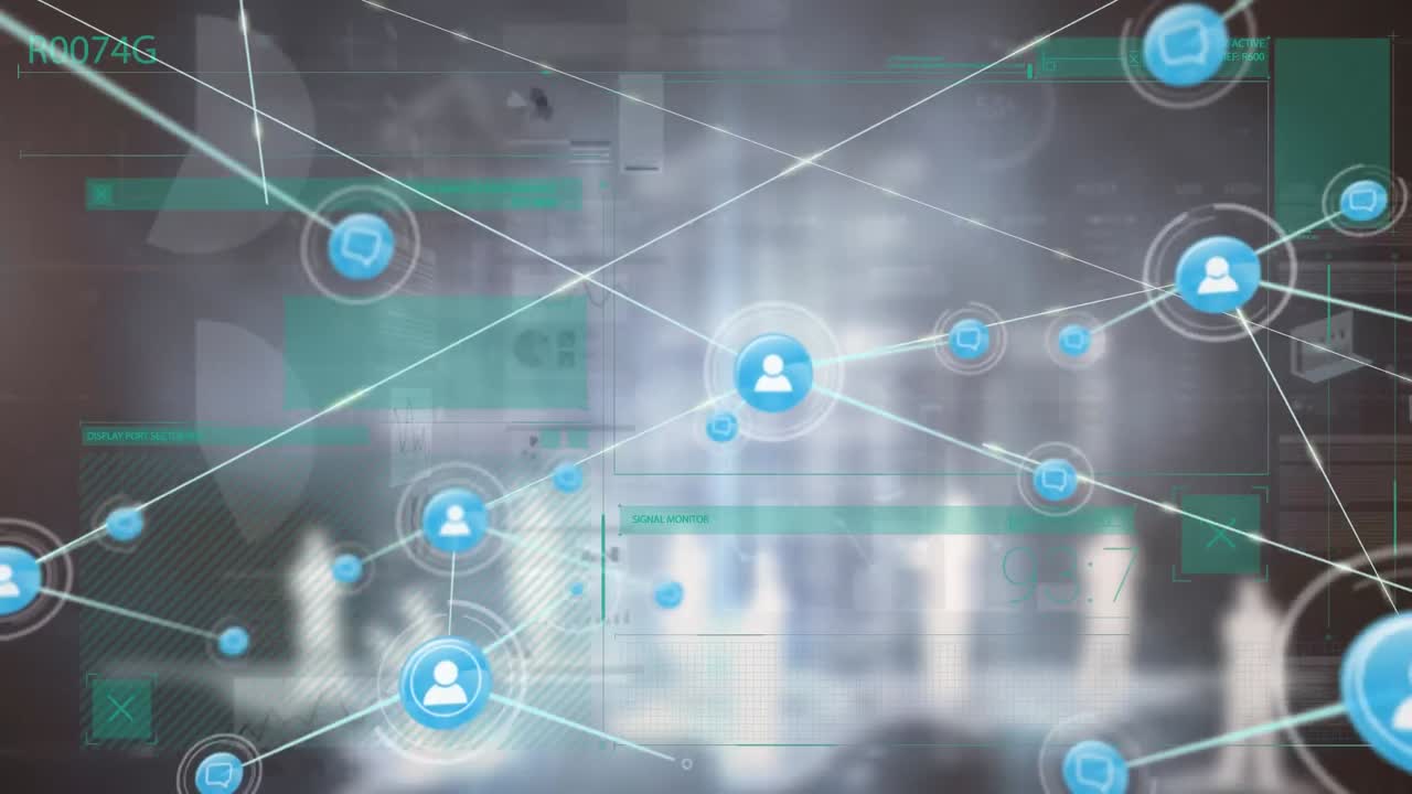 데이터 프로세싱을 통한 연결 네트워크의 애니메이션