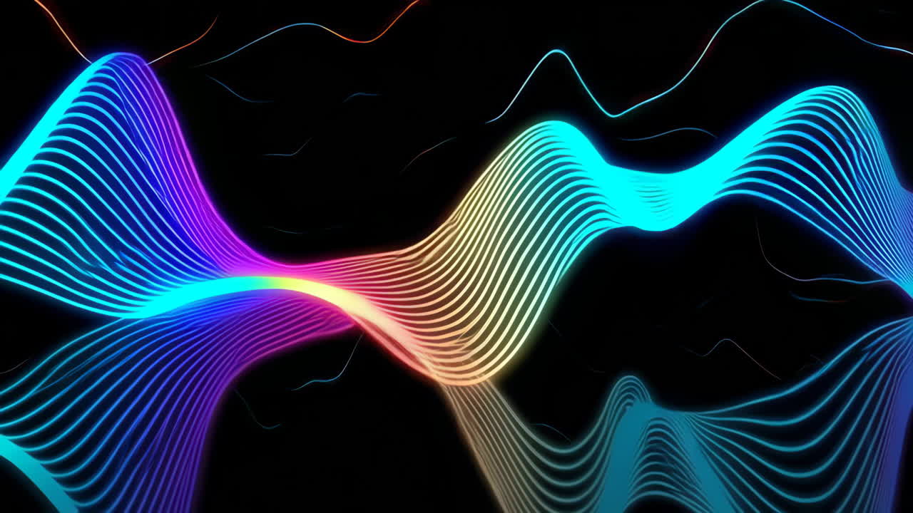 Abstract Colorful Wavy Lines Background Loop