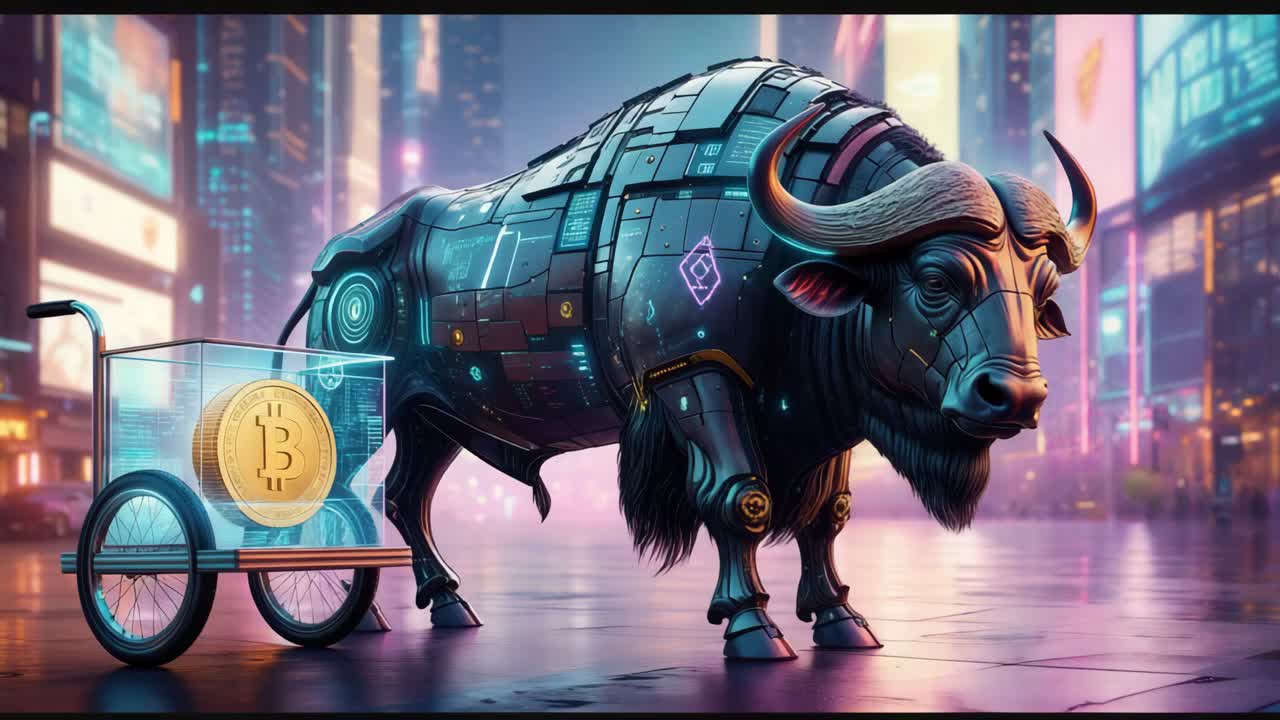 Robotic Bull with Bitcoin