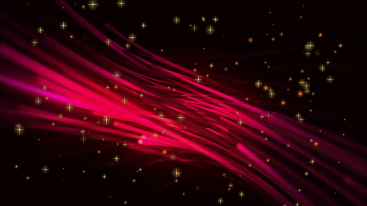 Animation of red shapes and spots on black background