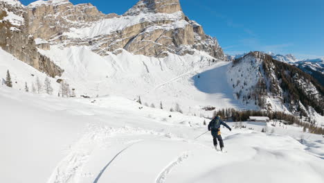 skiing in the alps