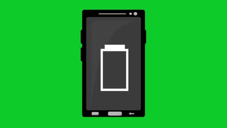 loop animation of mobile phone with low battery icon