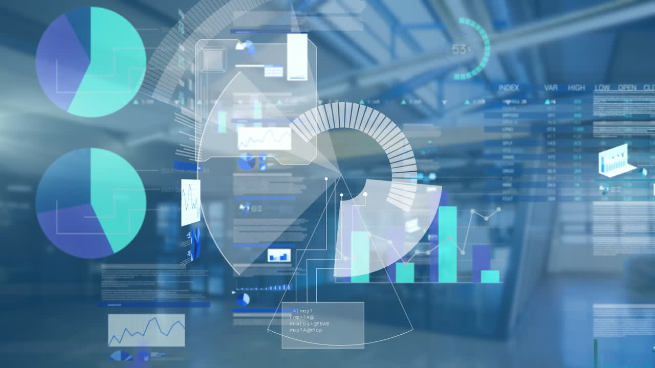 Animation of scope scanning and data processing over warehouse