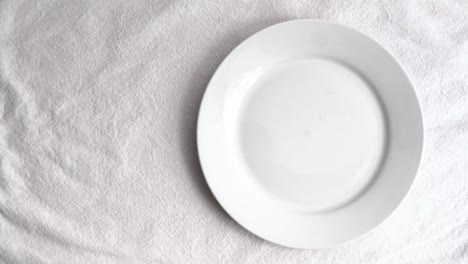 dried porcini mushroom on white ceramic tableware on white table mat