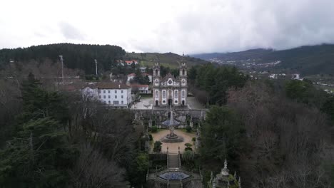 baroque sanctuary in lamego, viseu, portugal - aerial