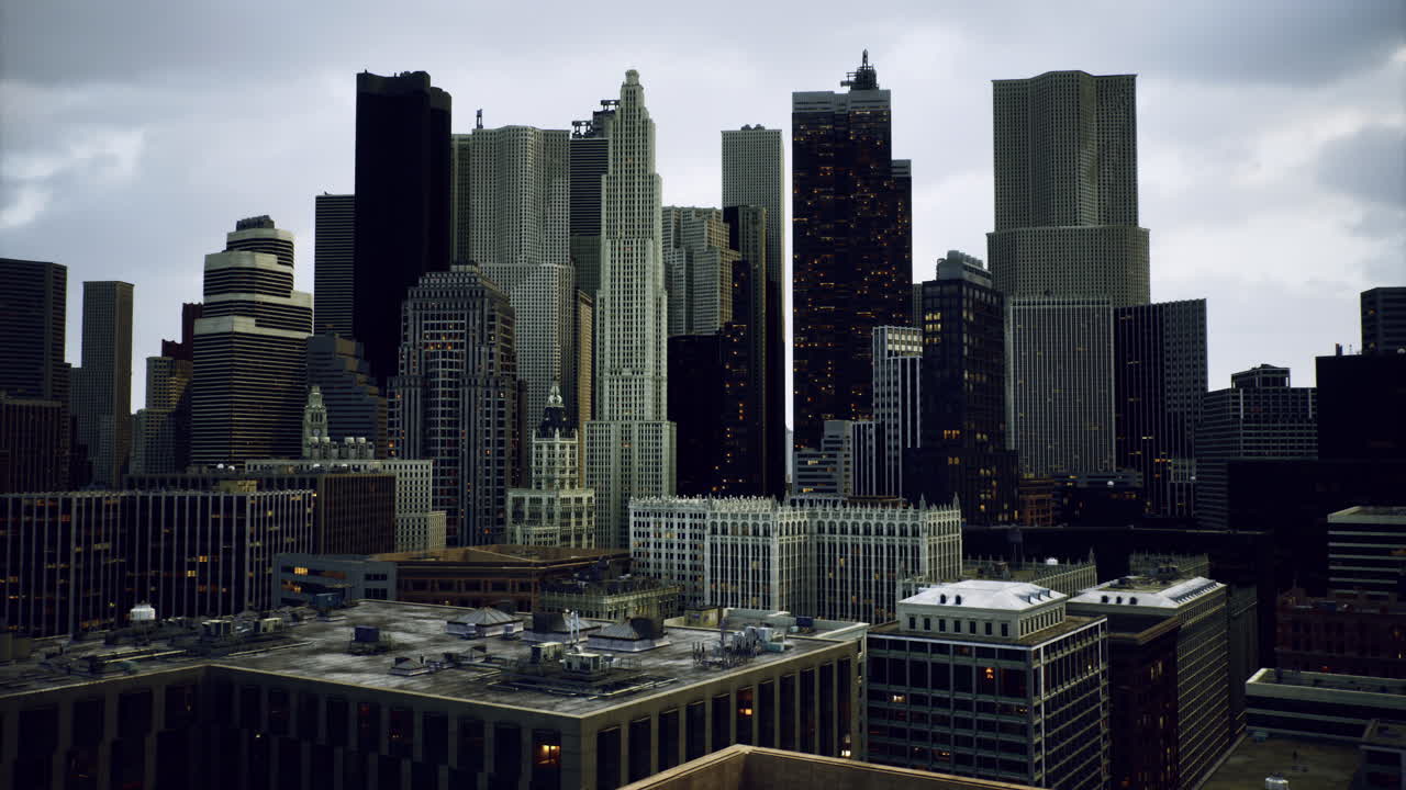 Urban skyline captures the architectural beauty of a modern cityscape at dusk