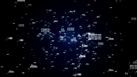 Expansion of global networks and data connections. Blue colour. 4K