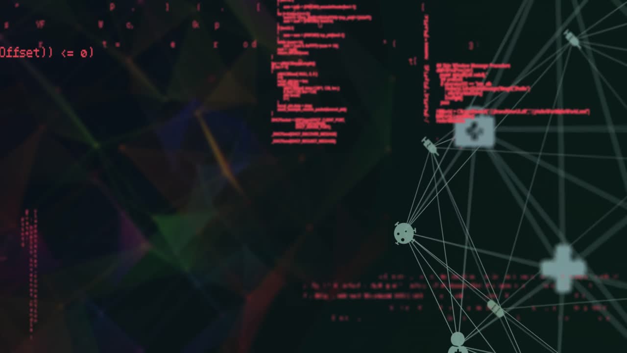 animación del globo con red de conexiones y procesamiento de datos