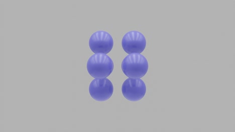 las bolas violetas giran sobre un fondo blanco. bucle sin costuras abstracto objetos gráficos de movimiento renderizados en 3d sobre un fondo oscuro