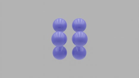 violet balls rotates on a white background. abstract seamless loop 3d rendered motion graphic objects on a dark background