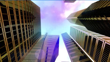 sky scraper skyscraper city tall buildings dolly time lapse low angle 4k