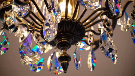 close-up of a crystal chandelier