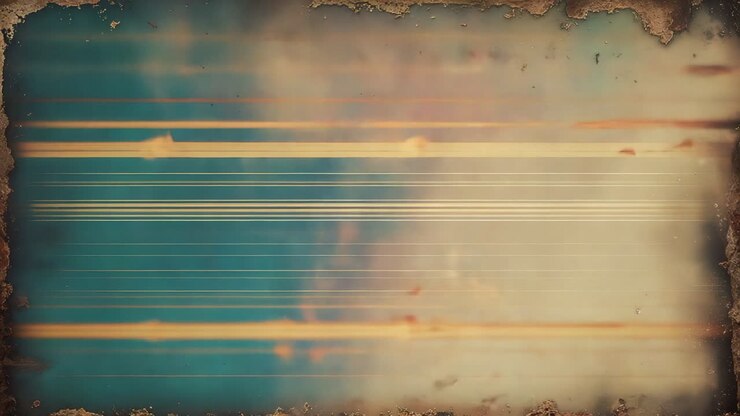Abstract Textured Background with Horizontal Light Streaks and Grunge Border