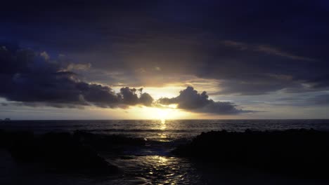 beautiful scenery of a famous island in fiji during sunset - beautiful tourist destination - wide shot