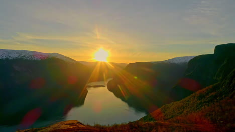 a beautiful morning from the top of a mountain in norway