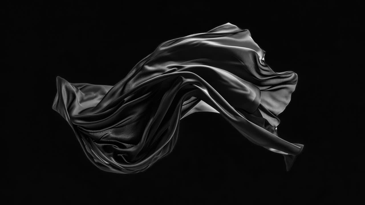 Black plastic animation isolated asset, transparent 4K video, alpha channel, ProRes 4444