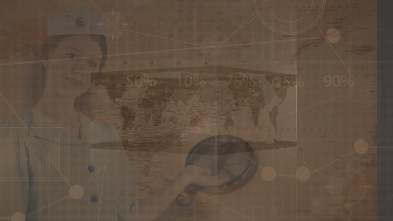 그리드 배경에 세계 지도가 있는 투명한 블록입니다.