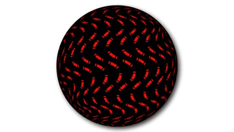 stripy geometric line animation on a sphere. animated abstract sphere moving on white background.