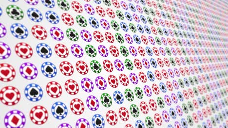 cartas de juego trajes corazones diamantes palos picas marco fondo animado
