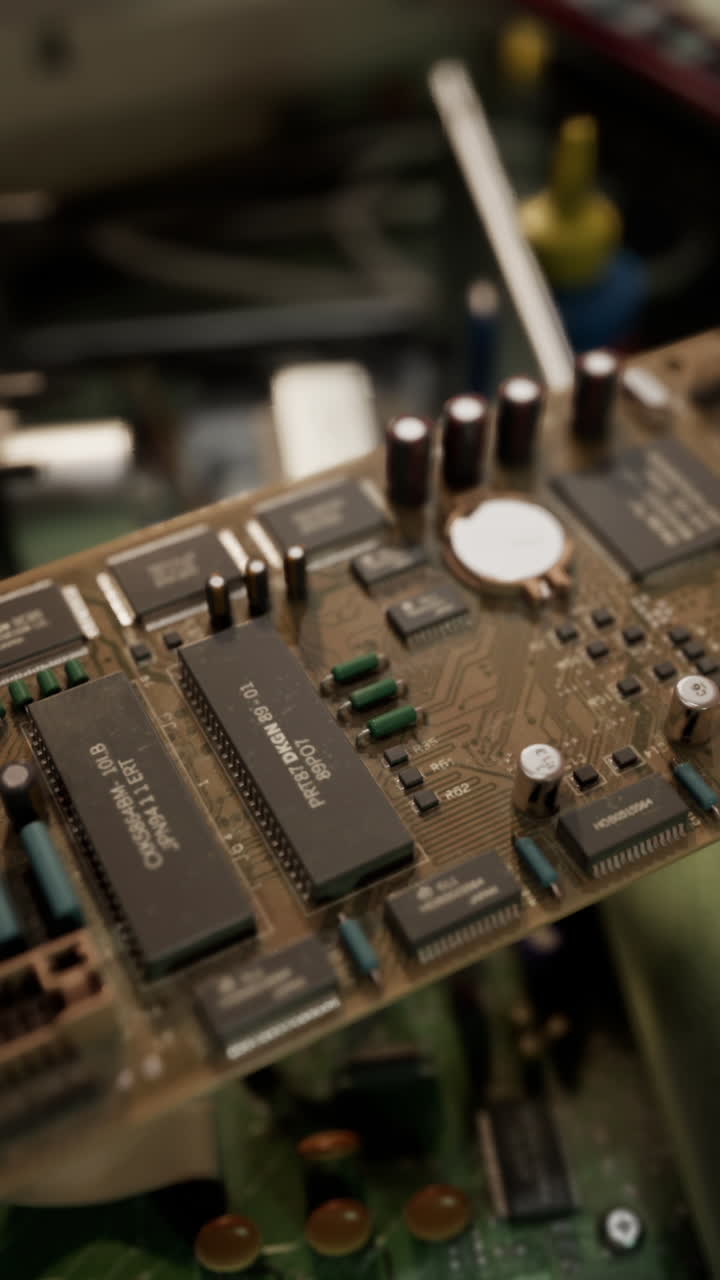 Close-up of an Old Circuit Board
