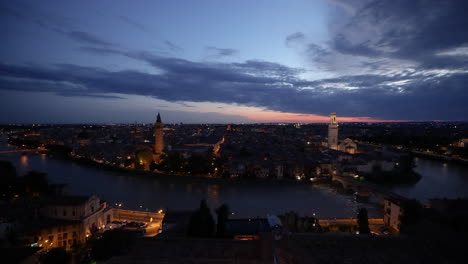 sunset in verona, italy