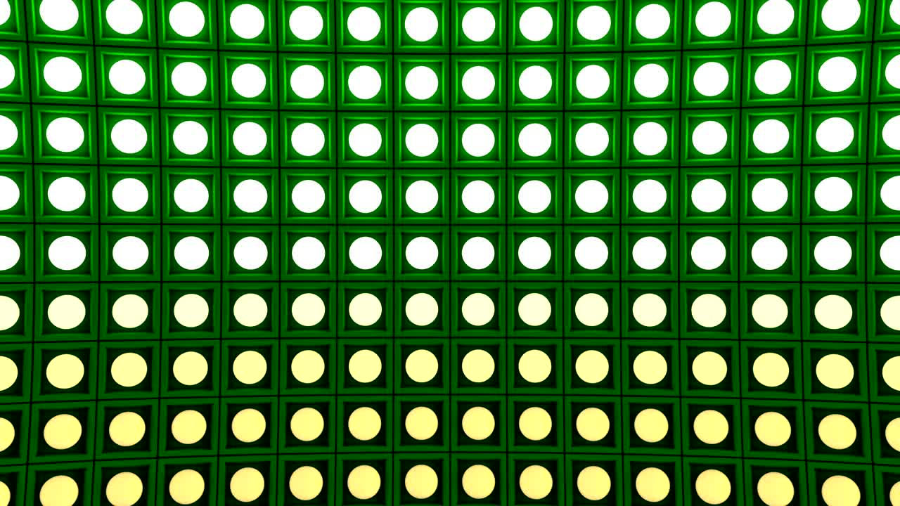 luces parpadeantes bombillas de pared patrón estático horizontal escenario verde fondo vj bucle