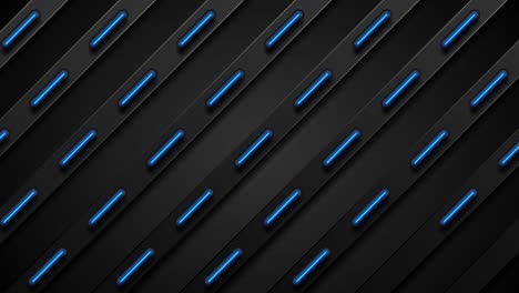black and glowing neon blue stripes abstract motion background