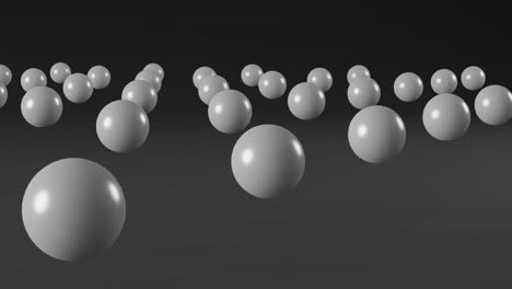 white balls on a black background. simple motion graphic seamless loop animation