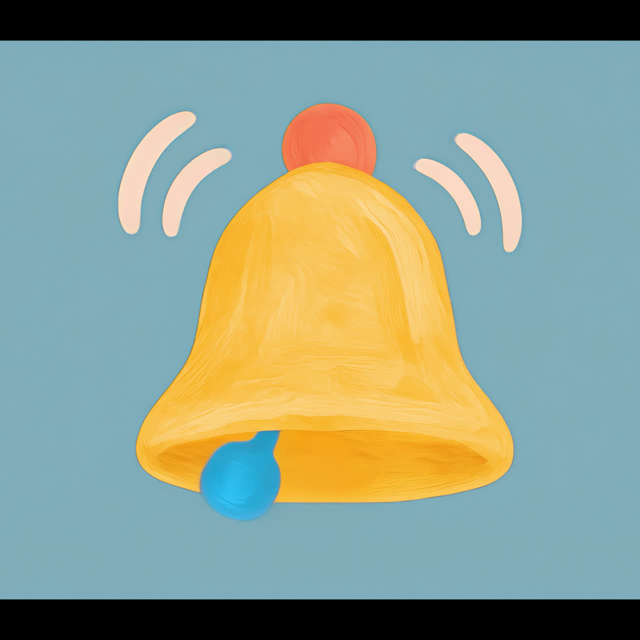 Vibrant bell icon illustration animation isolated asset, transparent 4K video, alpha channel, ProRes