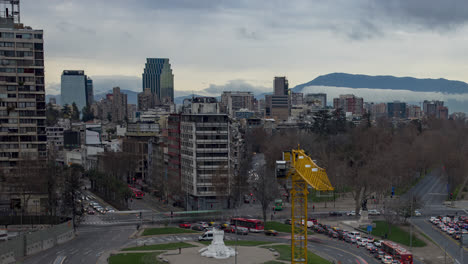 plaza italia dignidad square time lapse at morning santiago de chile