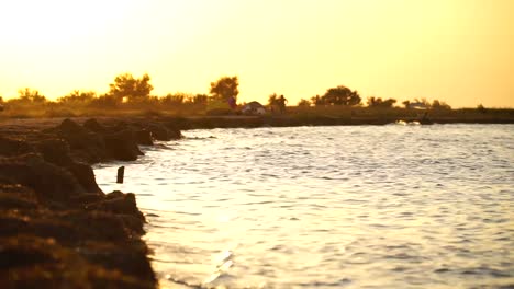 orange sunset at the seashore