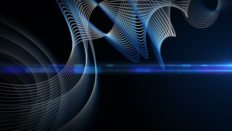 futuristic animation with particle stripe object and light in slow motion, 4096x2304 loop 4k