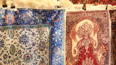 colorful oriental rugs on display