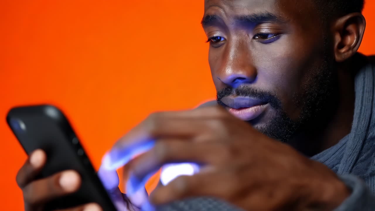 드폰을 바라보는 남자