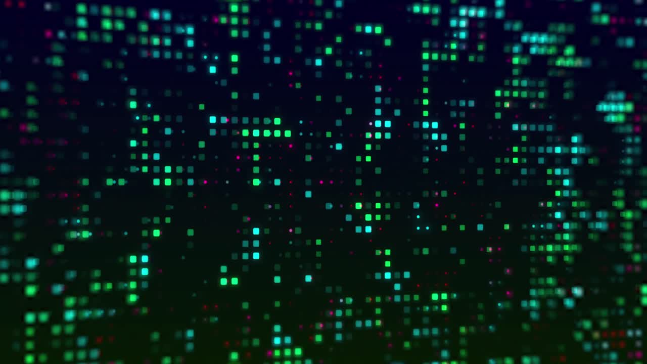 animación de puntos coloridos que parpadean sobre un fondo negro