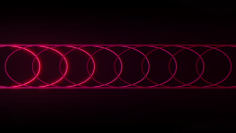 círculo de neón futurista con luz roja brillante sobre fondo negro