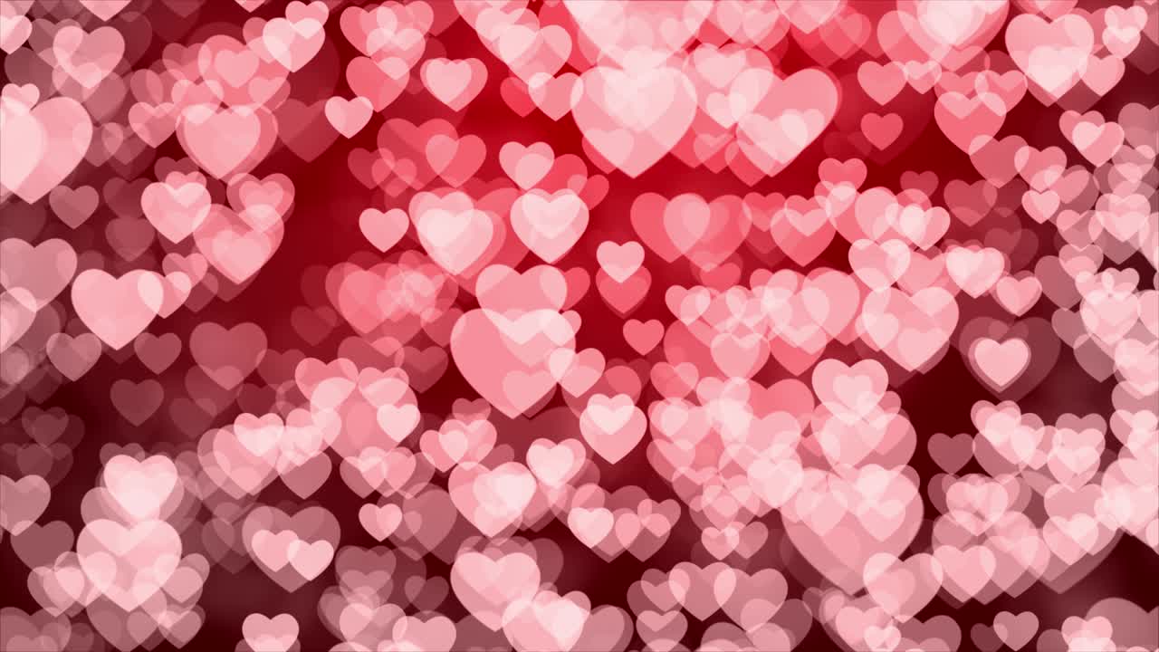 은 심장 사랑 모양, 로맨틱한 애니메이션 입자, 날아다니는 루프 배경