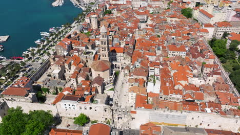 split old town in croatia during daytime - aerial shot