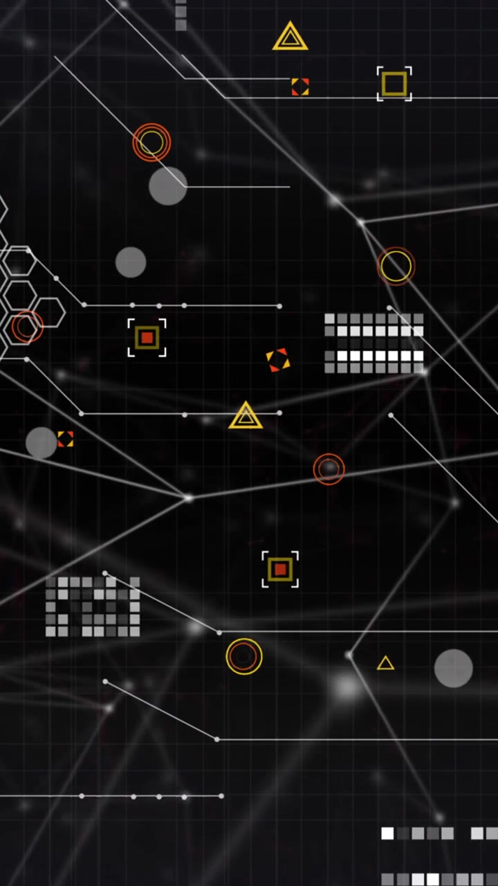 Animazione dell'elaborazione dati su sfondo nero