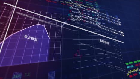 Animation-Von-Diagrammen-Und-Finanzverarbeitungsdaten-Auf-Schwarzem-Hintergrund