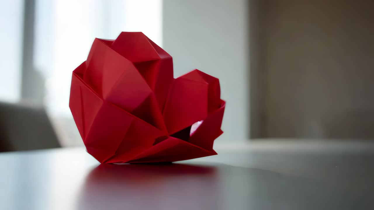 escultura de origami roja