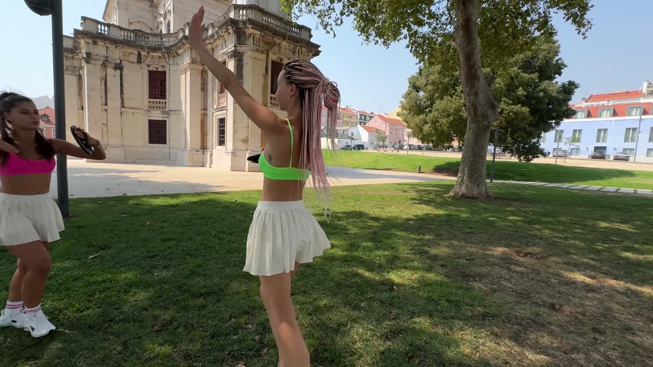 Woman exercising in the park